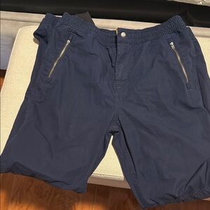 Polo by Ralph Lauren Navy Cotton Poplin Jogger Pants